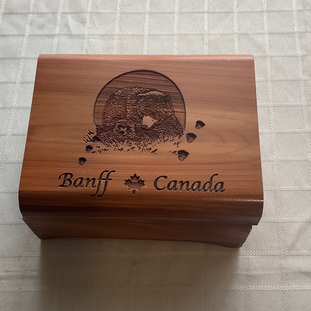 Wooden Bear Engraved Box